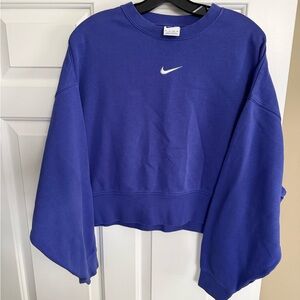 Nike Women's Royal Blue Cropped Hoodie